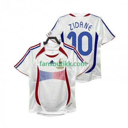 Fotballdrakt Frankrike ZIDANE 10 2006 Retro Bortetrøye Kortermet